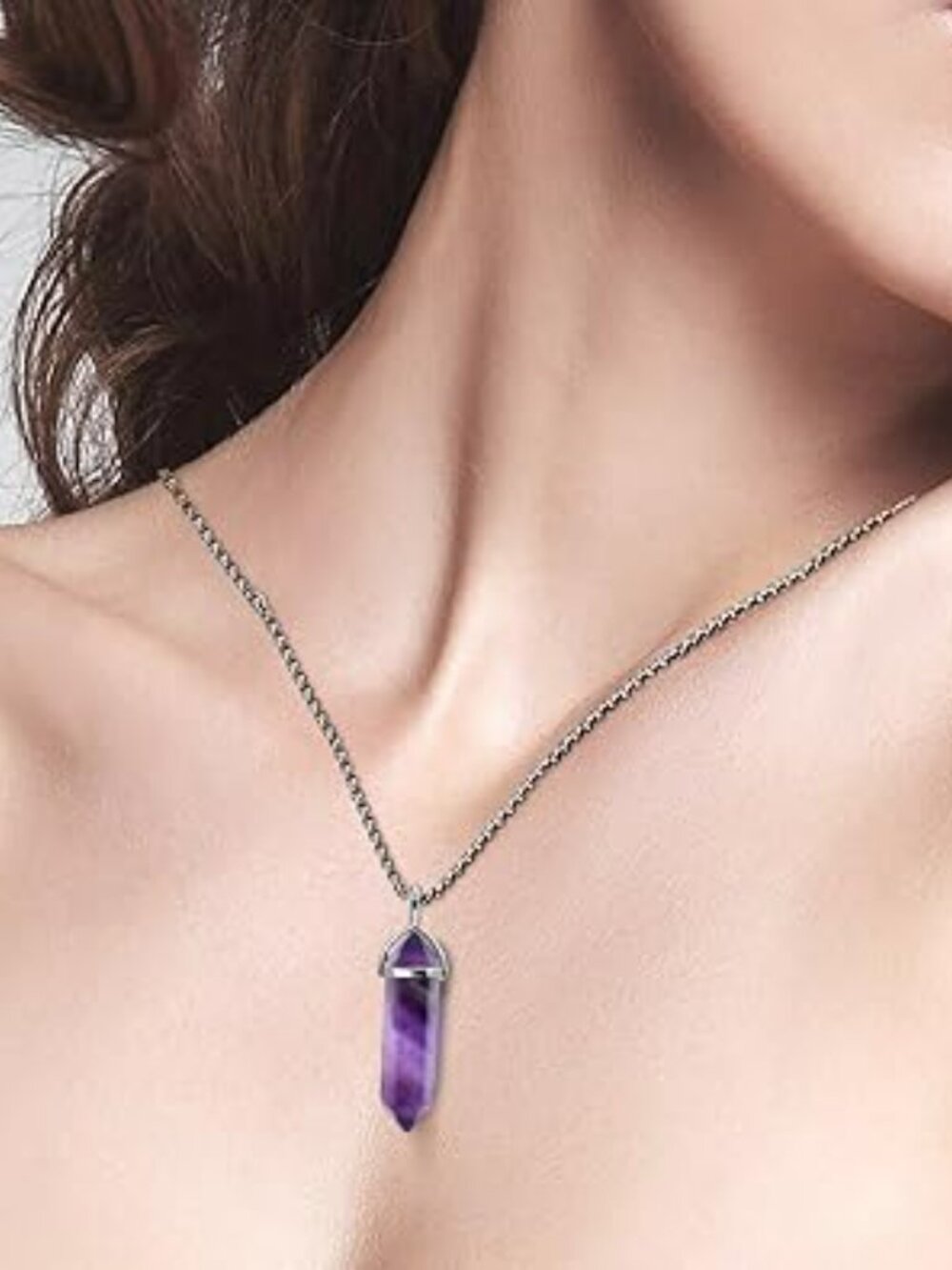 NEW Crystal Necklaces Crystal Pendant Gemstone Spiritual Energy Hexagon Pendant